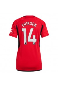 Manchester United Christian Eriksen #14 Jalkapallovaatteet Naisten Kotipaita 2023-24 Lyhythihainen